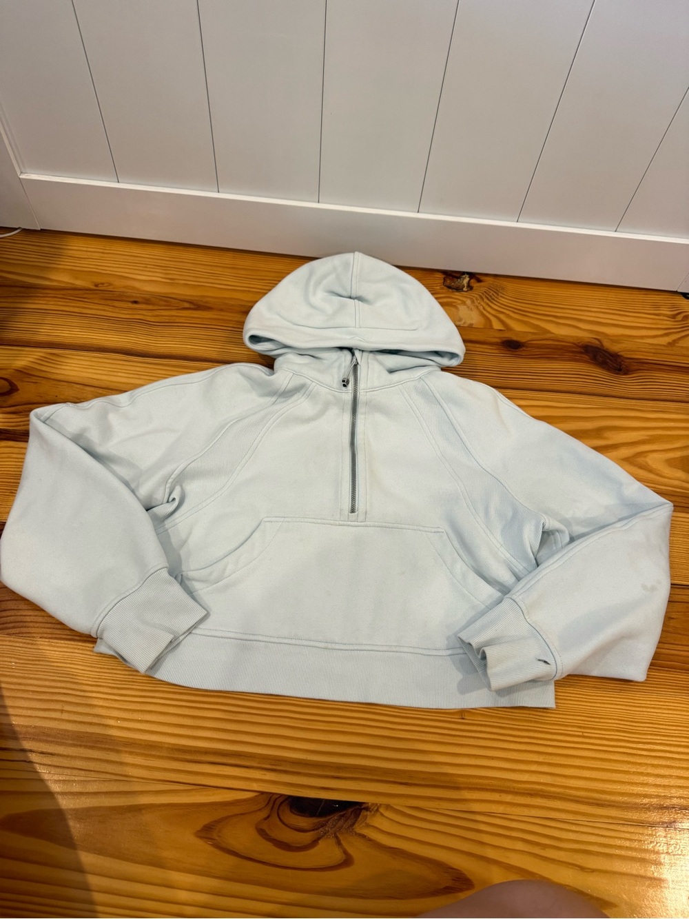 lululemon athletica Women's Light Blue Half-Zip does have a spot on arm